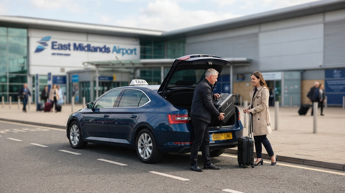 taxi to East Midlands Airport from Nottingham arriving